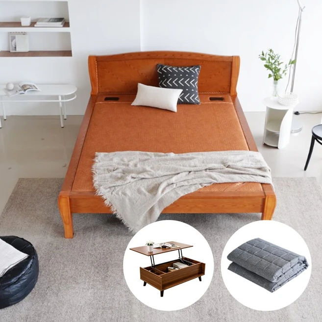 [리프트테이블+패드증정] 효심담은 황토숯 온열 흙침대 돌침대, 황토숯볼