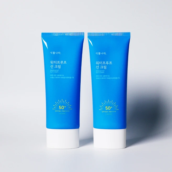 식물나라 선크림 100ml 2개 산소수 워터프루프 자외선 차단막 선크림