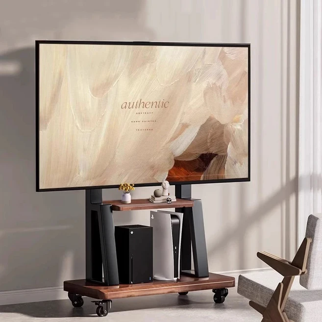 FANOBO 티 비 거 치대 tv거치대 32~75인치 티비스탠드적용 70KG 하중 이동식TV 이동식 tv 거치대, 블랙, 1개