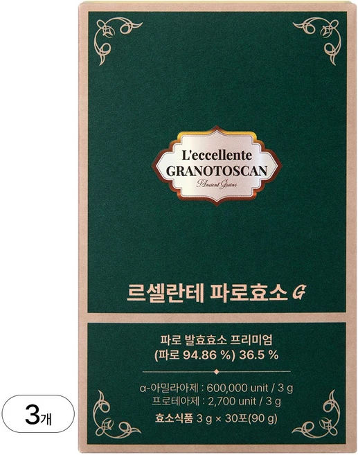 그레인온 르셀란테 파로효소 G 30포, 90g, 3개