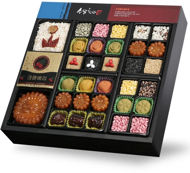 수담한과 고급지함1호 예담 2단구성 한과 선물 세트, 1세트, 1kg