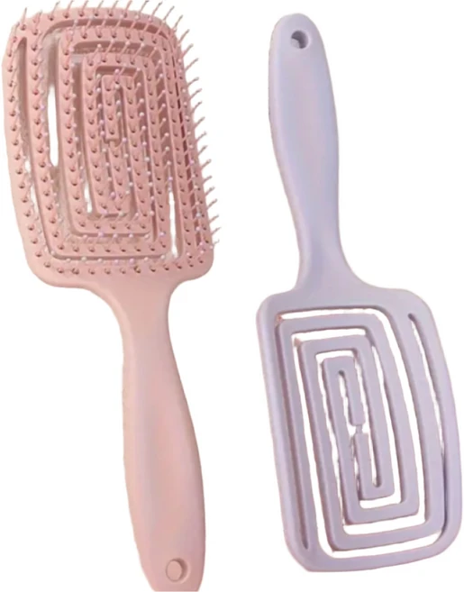 엠디픽 2개 빗 브러시 엉킴방지 뿌리 볼륨 브러쉬 헤어빗, 핑크외