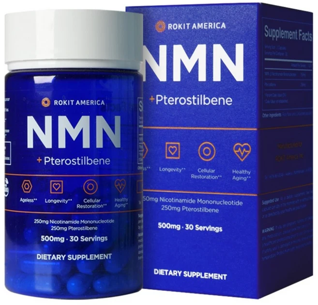 로킷아메리카 NMN + 프테로스틸벤 500mg 캡슐, 1개, 60정