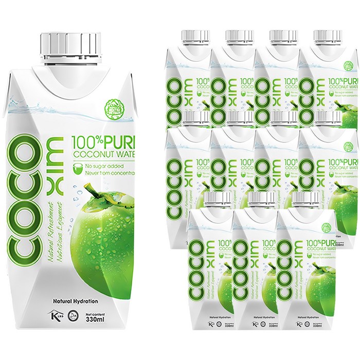 코코씸 100% 퓨어 코코넛 워터, 330ml, 12개 대표 이미지 - 코코넛 추천