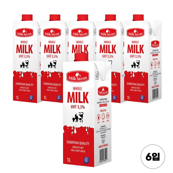 밀크시크릿 우유, 1L, 6개 대표 이미지 - 밀크 추천