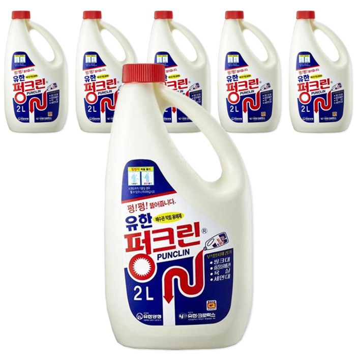 유한양행 펑크린 배수구 세정제, 2L, 6개 대표 이미지 - 배수구 클리너 추천