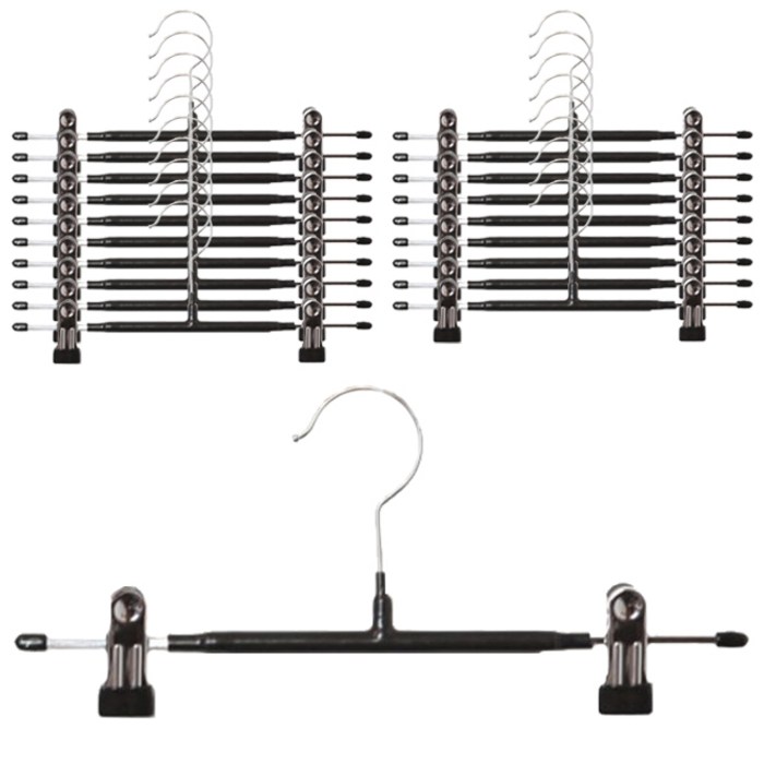 홈앤하우스 논슬립 코팅 치마바지걸이, 블랙, 20개 대표 이미지 - 바지걸이 추천