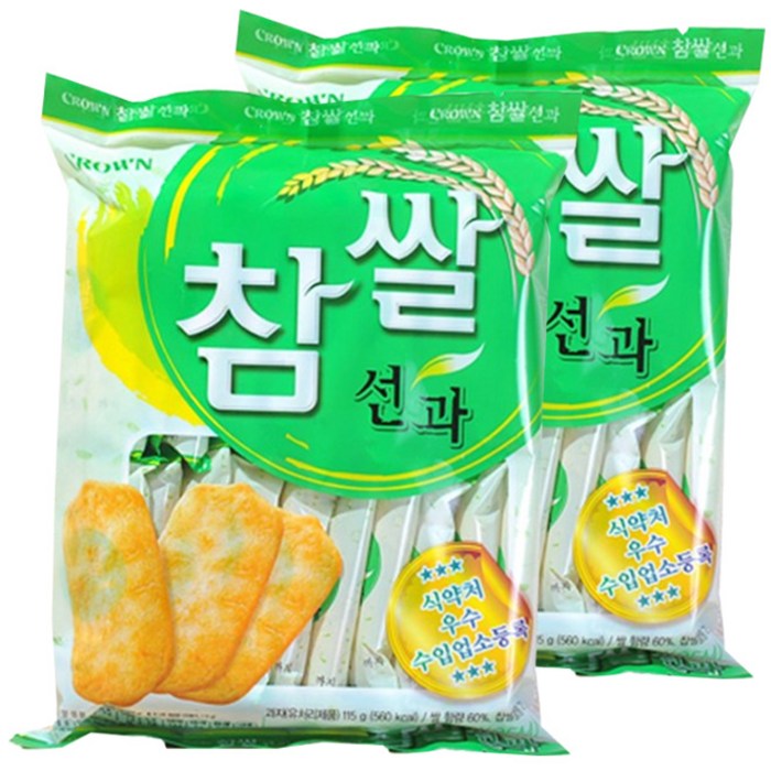 크라운 참쌀선과, 115g, 2개 대표 이미지 - 쌀과자 추천