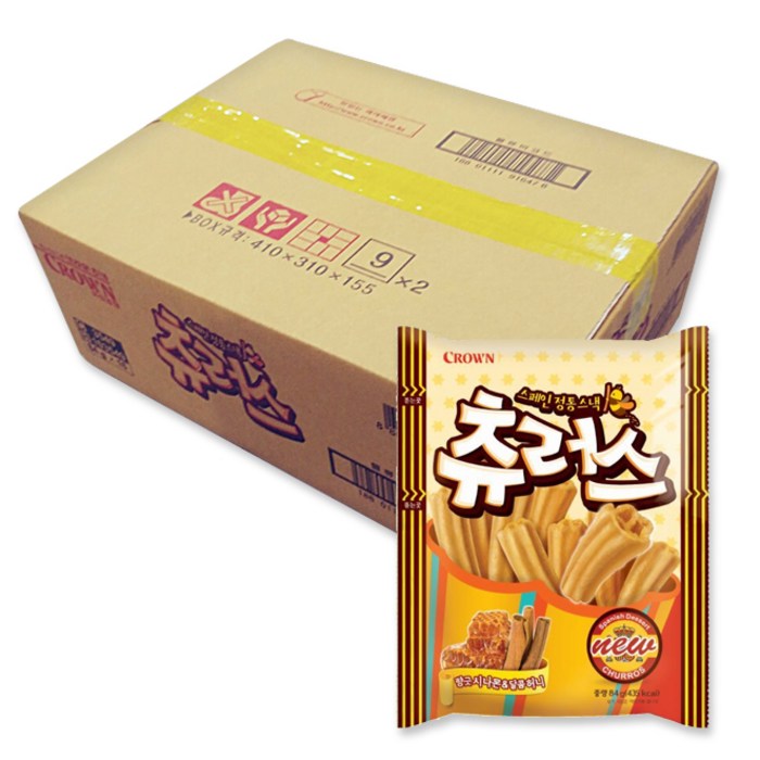 크라운 스페인 정통스낵 츄러스, 1344g, 1박스 대표 이미지 - 츄러스 추천