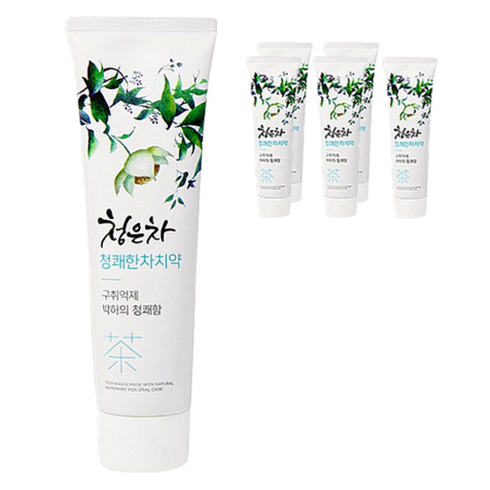 2080 청은차 청쾌한차 치약, 120g, 6개 대표 이미지 - 2080 치약 추천