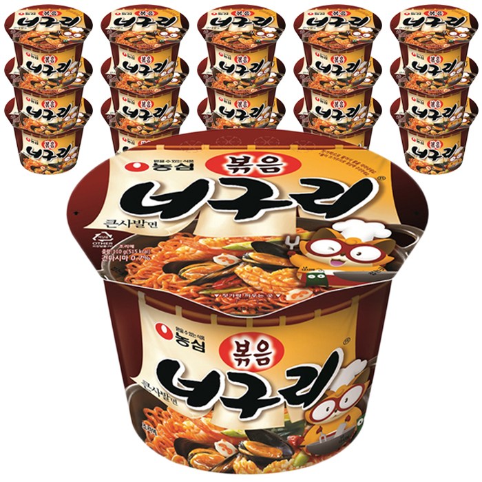 농심 볶음 너구리 큰사발 컵라면 110g, 16개 대표 이미지 - 농심 컵라면 추천