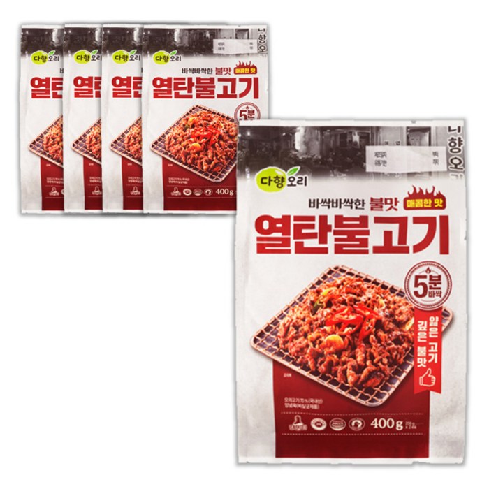 다향오리 열탄불고기 매콤한맛, 400g, 5개 대표 이미지 - 개고기 탕후루 추천