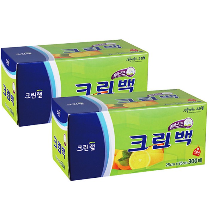 크린랲 크린백, 300매, 2개입 대표 이미지 - 크린백 저렴한거 추천