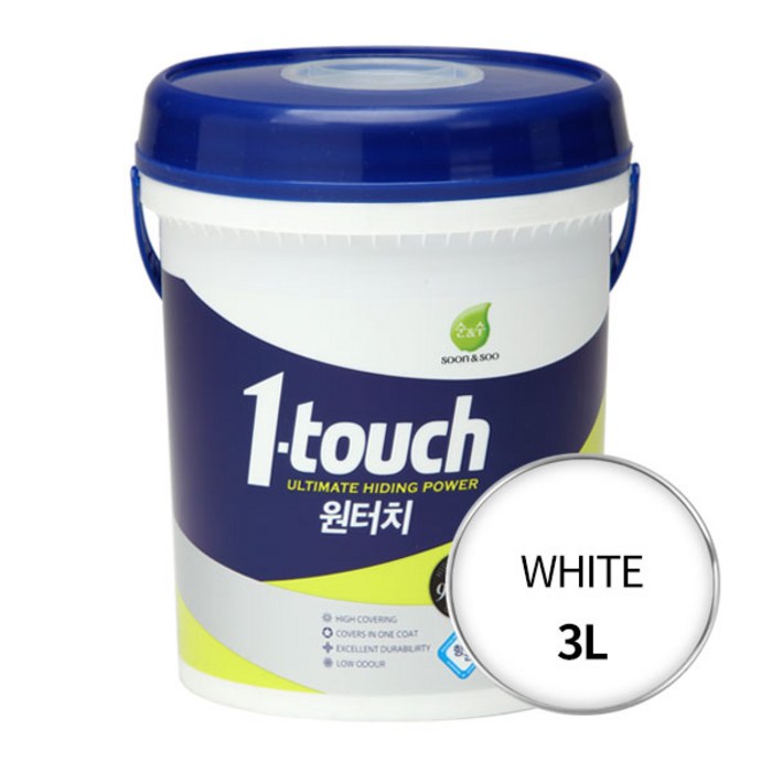 노루페인트 순앤수 원터치 페인트 3L, WHITE, 1개 대표 이미지 - 젯소 추천