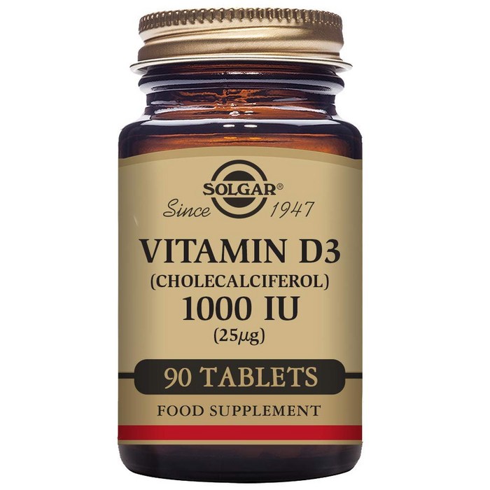 솔가 비타민 D3 (콜레칼시페롤) 1000IU 타블렛, 90개입, 1개 대표 이미지 - 솔가 영양제 추천