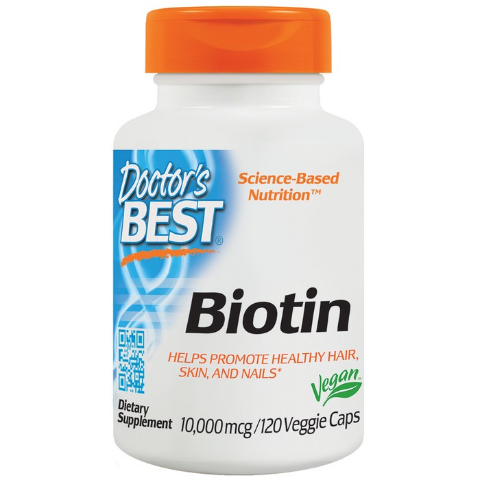 Doctor's Best 비오틴 10000mcg 베지캡, 120정, 1개 대표 이미지 - 비오틴 추천