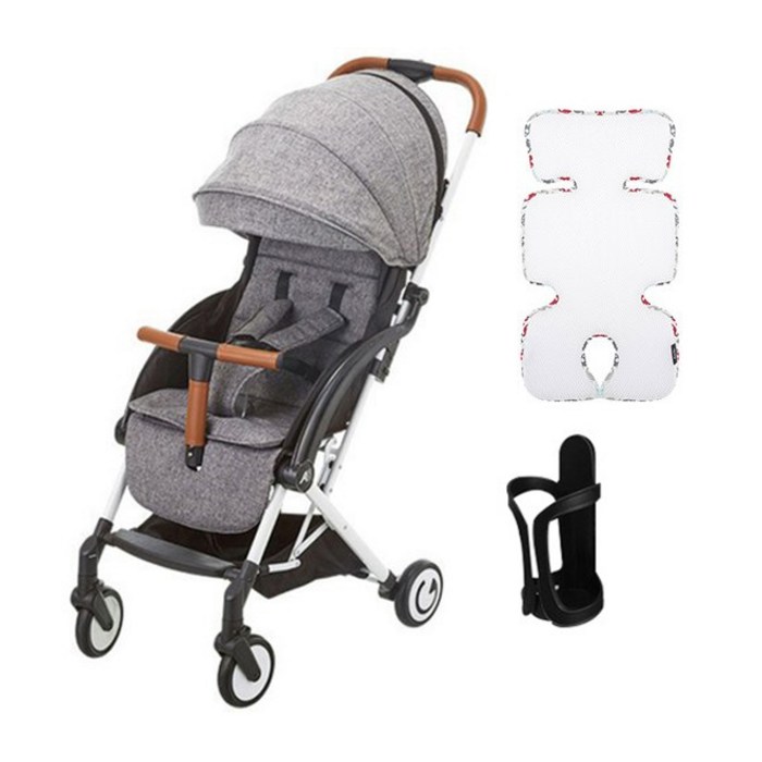 애니고 A5 휴대용 유모차 + 쿨시트 + 컵홀더 + T바 안전가드 + 이너시트, 애쉬 그레이 대표 이미지 - 기내반입 유모차 추천
