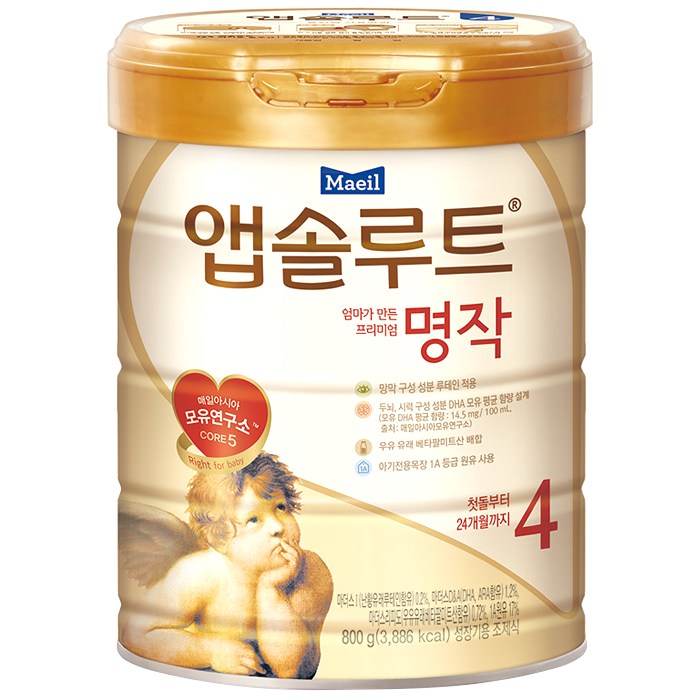 앱솔루트 엄마가 만든 프리미엄 명작 분유 4단계, 800g, 1개 대표 이미지 - 앱솔루트 분유 추천