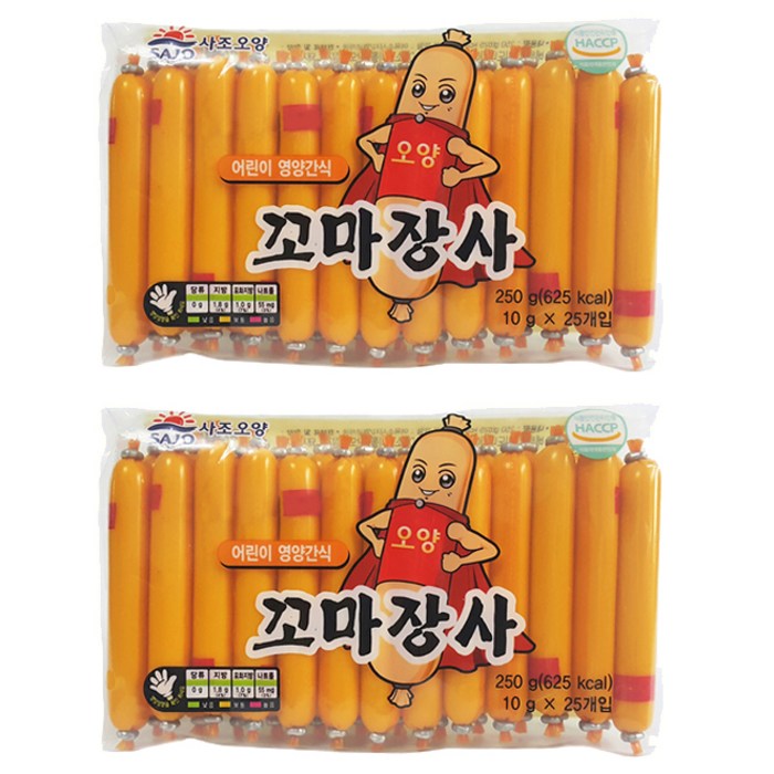 사조오양 꼬마장사 간식 소시지 25개입, 250g, 2개 대표 이미지 - 천하장사 소세지 추천