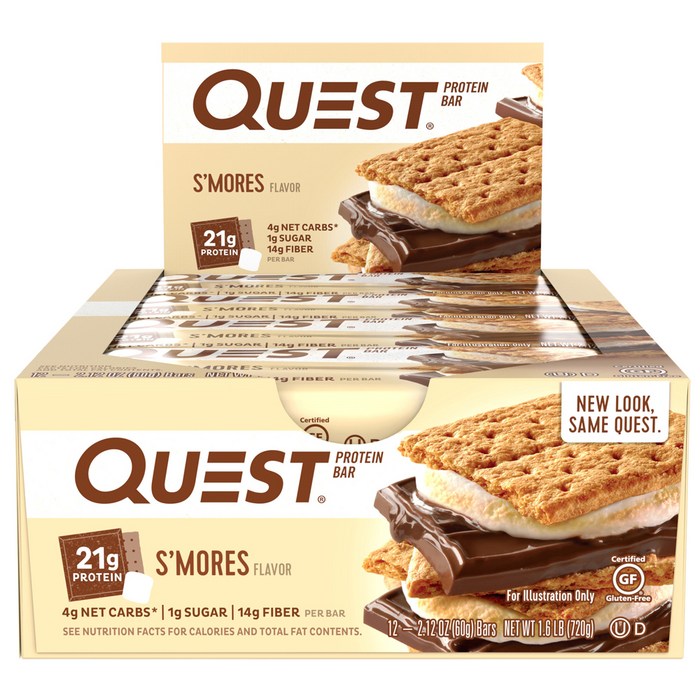 [쿠팡 직수입] 퀘스트뉴트리션 프로틴 바, 60g, 12개입, 스모어(S'mores) 대표 이미지 - 프로틴바 추천