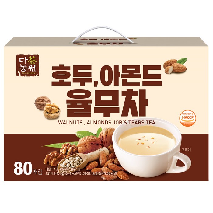 다농원 호두 아몬드 율무차, 18g, 80개 대표 이미지 - 율무차 추천