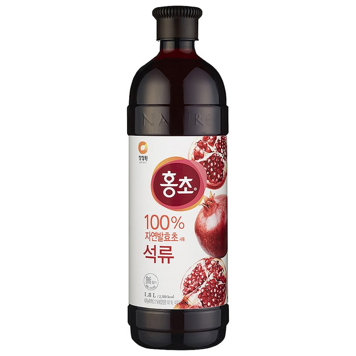 청정원 홍초 100% 자연발효초 사용 석류, 1.8L, 1개 대표 이미지 - 홍초 추천