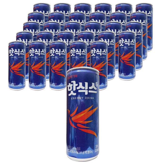 핫식스 롯데칠성음료 에너지음료, 250ml, 30개 대표 이미지 - 타우린 음료 추천