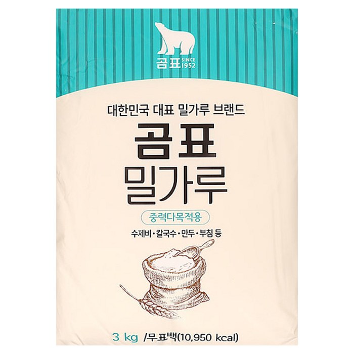 대한제분 곰표 중력 다목적용 밀가루, 3kg, 1개 대표 이미지 - 밀가루 추천