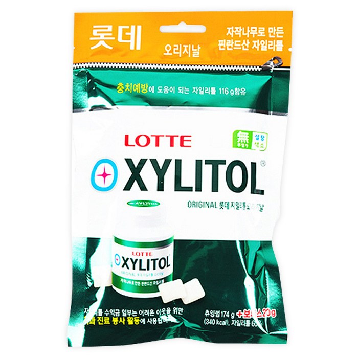롯데자일리톨 오리지날 껌 리필, 194g, 1개 대표 이미지 - 자일리톨 추천