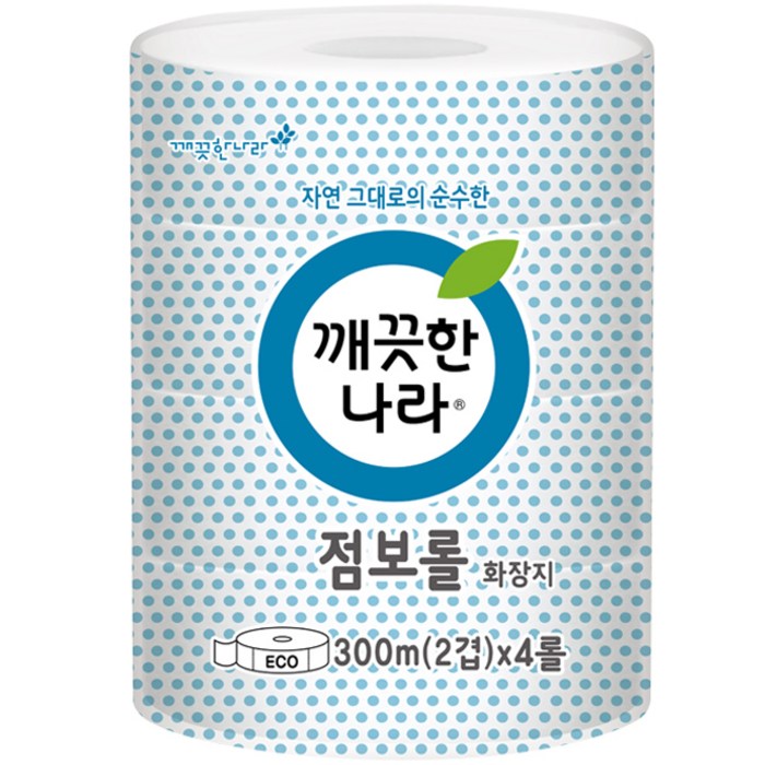 깨끗한나라 ECO 점보롤 화장지 300m, 4개입, 1개 대표 이미지 - 점보롤 화장지 추천