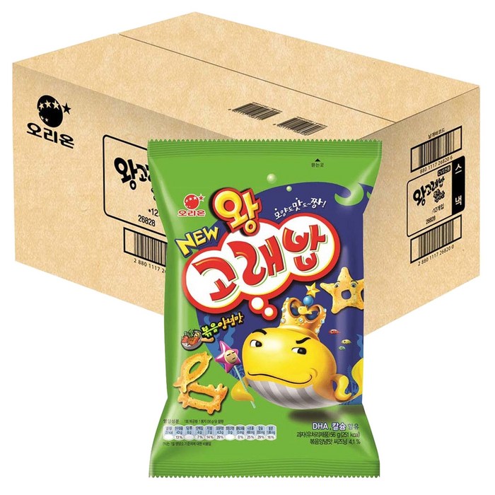 오리온 왕고래밥 볶음양념맛, 56g, 12개 대표 이미지 - 오리온 과자 추천