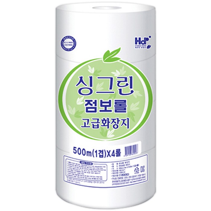 싱그린 점보롤 일반형 500m, 4롤, 1개 대표 이미지 - 점보롤 화장지 추천