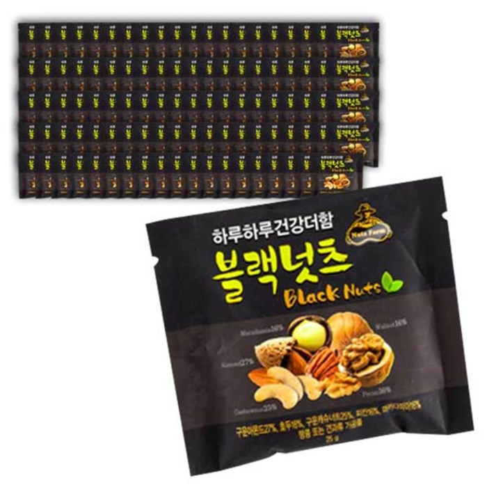 넛츠팜 하루하루 건강더함 블랙넛츠, 25g, 100개 대표 이미지 - 피칸 추천