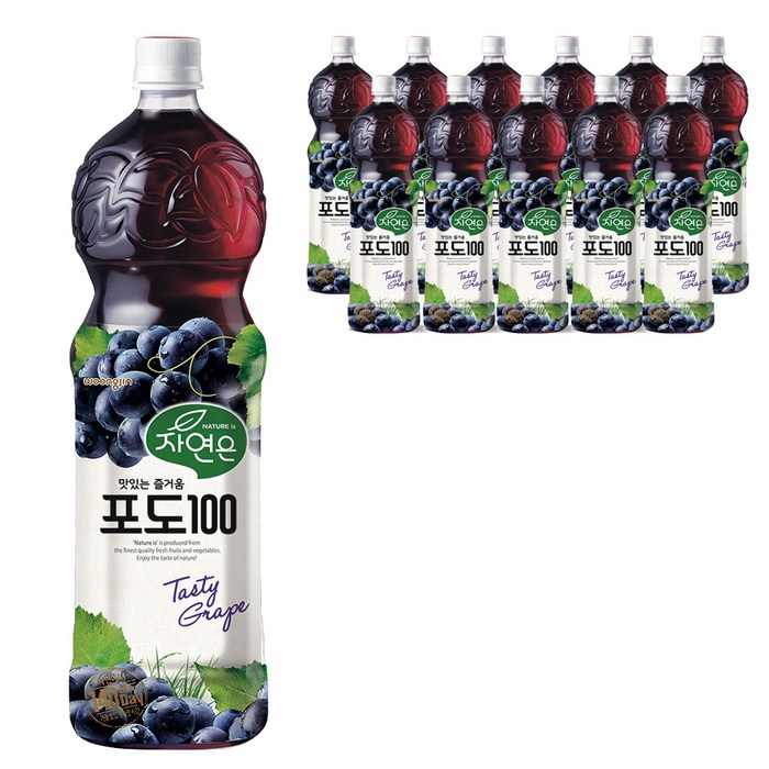 자연은 포도 주스, 1.5L, 12개입 대표 이미지 - 포도주스 추천