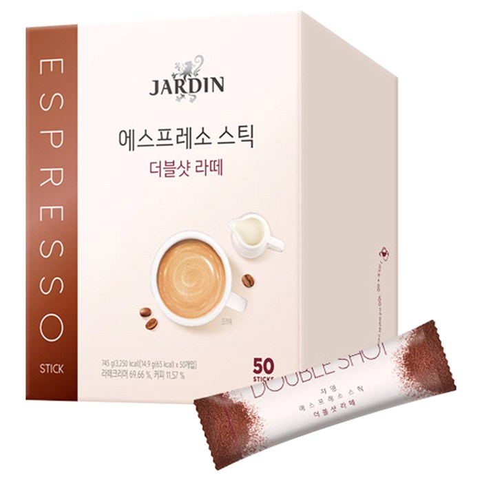 쟈뎅 에스프레소 스틱 더블샷 라떼 커피믹스, 14.9g, 50개 대표 이미지 - 쟈뎅 커피 추천