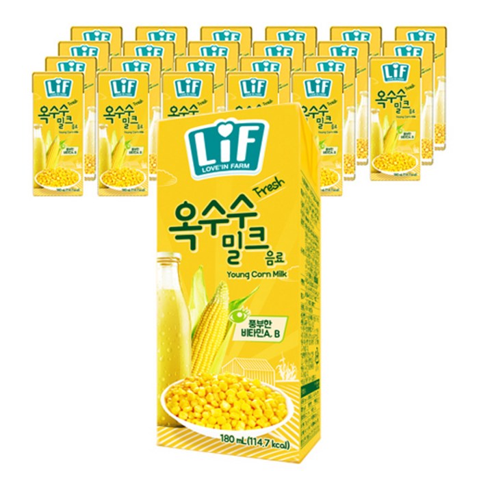LIF 옥수수 밀크 음료, 180ml, 24개 대표 이미지 - 달달한 음료 추천