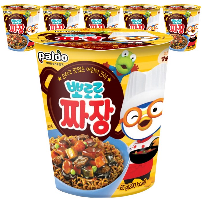 팔도 뽀로로 짜장 컵라면, 6개 대표 이미지 - 생라면 추천