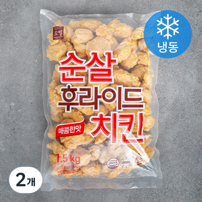 오뗄 순살후라이드치킨 (냉동), 1.5kg, 2개 대표 이미지 - 후라이드 치킨 추천