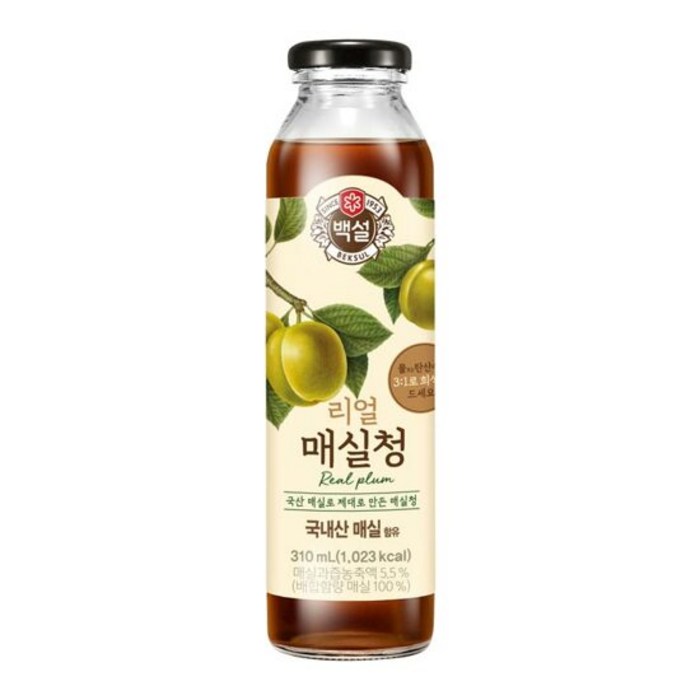 백설 리얼 매실청, 310ml, 1개 대표 이미지 - 매실 원액 추천