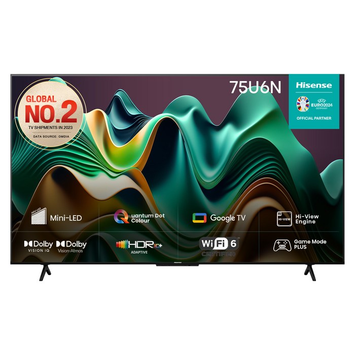 하이센스 안드로이드12 4K Mini LED 스마트TV, 190cm(75인치), 75U6N, 스탠드형, 방문설치 대표 이미지 - 화질 좋은 TV 추천