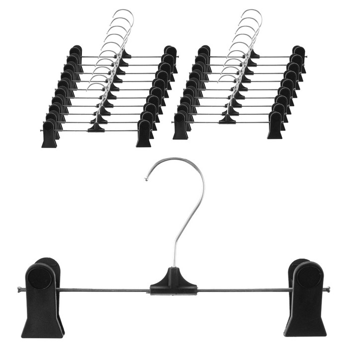코멧 홈 심플 치마바지걸이, 20p, 블랙 대표 이미지 - 바지걸이 추천