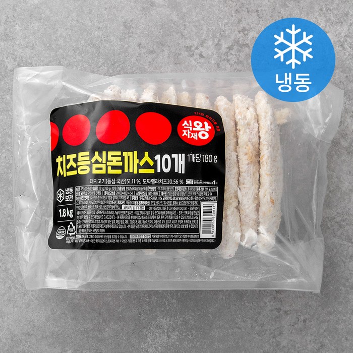 식자재왕 수제 치즈 등심돈까스 (냉동), 1.8kg, 1개 대표 이미지 - 치즈 돈까스 추천