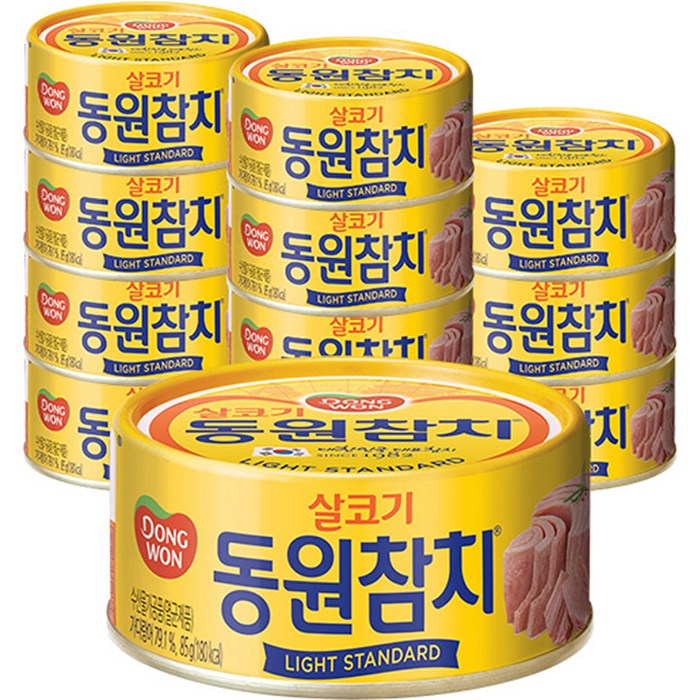 동원 라이트 스탠다드 참치, 85g, 12개 대표 이미지 - 얼큰한 라면 추천