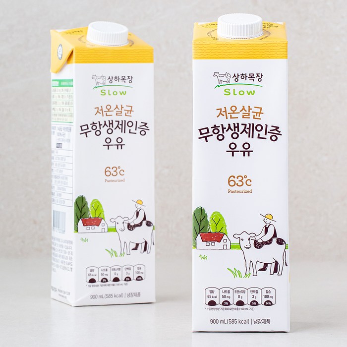 상하목장 저온살균 무항생제인증 우유, 900ml, 2개 대표 이미지 - 상하목장 추천