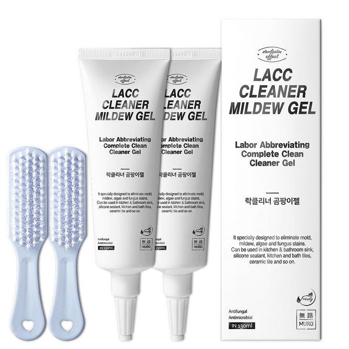 무로 락클리너 곰팡이제거젤 130ml + 청소솔, 2세트 대표 이미지 - 창틀 청소 추천