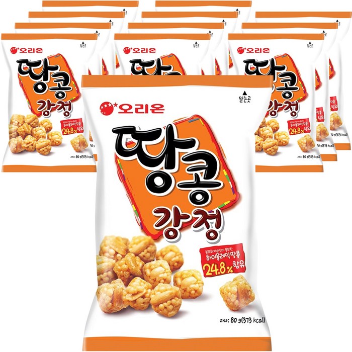 오리온 땅콩강정, 80g, 12개 대표 이미지 - 뻥과자 추천