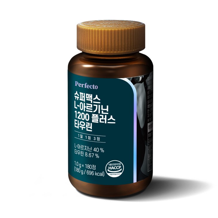 퍼펙토 슈퍼맥스 L 아르기닌 1200 플러스 타우린, 1개, 180정 대표 이미지 - 타우린 추천