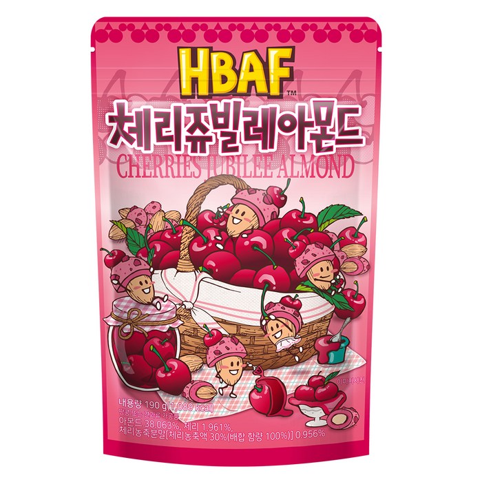 바프 체리쥬빌레 아몬드, 190g, 1개 대표 이미지 - 마늘빵 추천