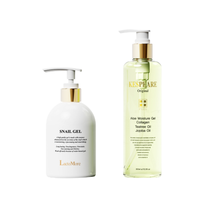 락토모아 스네일젤 300ml + 케스피어 알로에젤 300ml 세트, 1세트 대표 이미지 - 일회용 마사지젤 추천