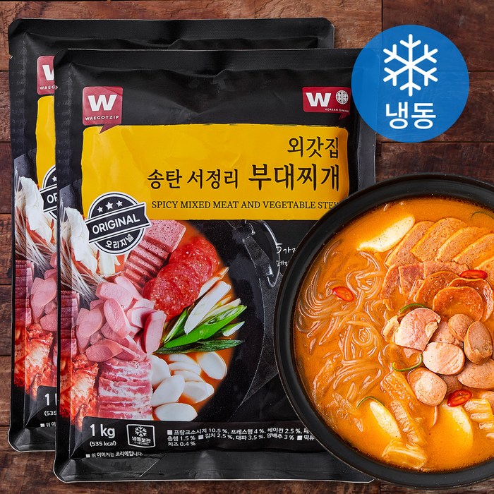 외갓집 송탄 서정리 부대찌개 (냉동), 1kg, 2개 대표 이미지 - 탕요리 추천